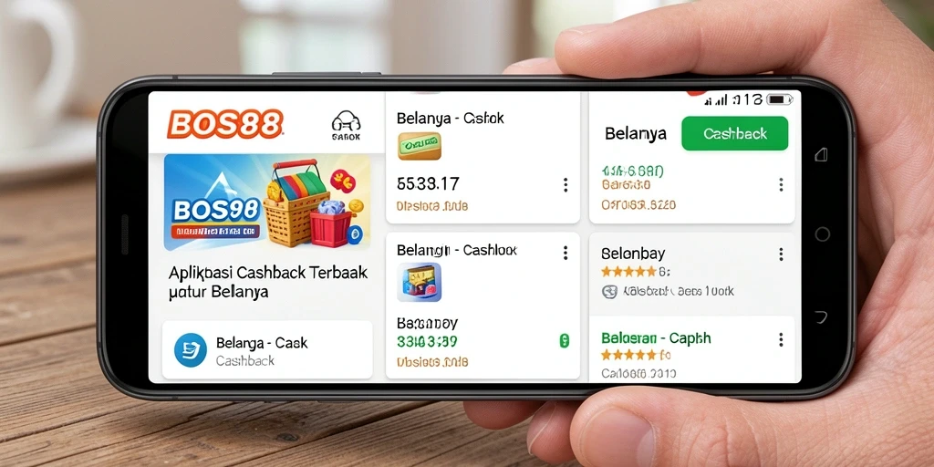 Antarmuka aplikasi BOS88 dengan fitur cashback yang menarik.