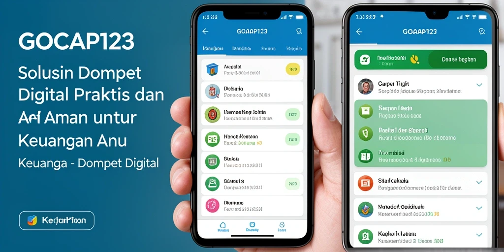 Antarmuka GOCAP123 yang menarik dan fungsional untuk Dompet Digital.