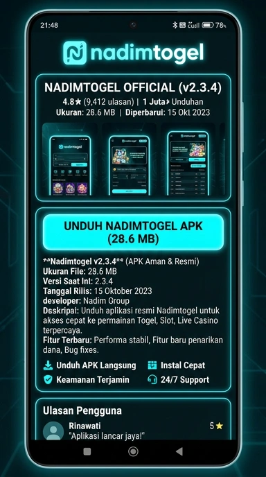 Tampilan halaman APK nadimtogel