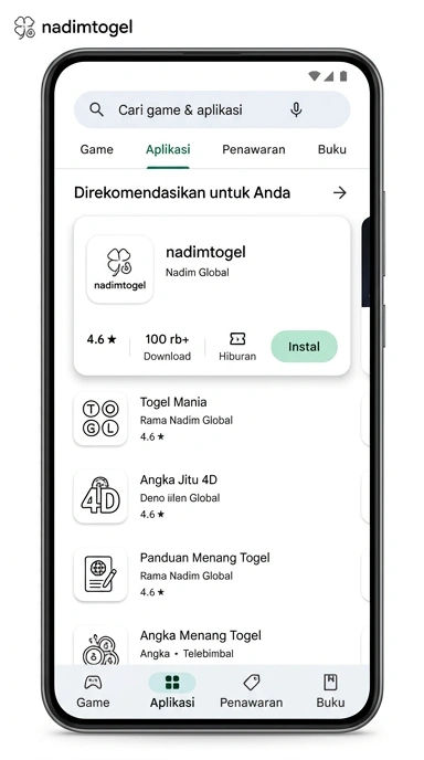 Tampilan katalog aplikasi nadimtogel